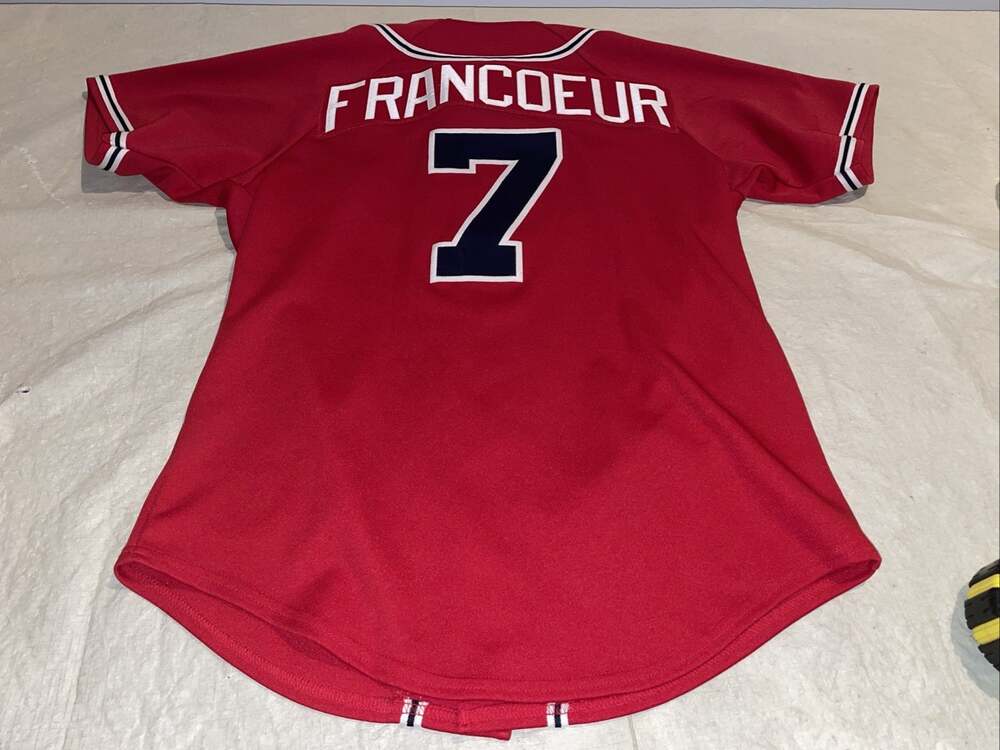 Jeff Francoeur Atlanta Braves Red Majestic Jersey Mens Medium Clean Sewn Mlb